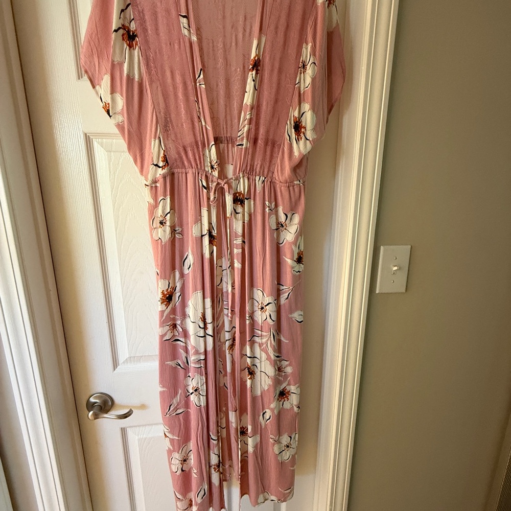 Pink Floral Coverup Size Small